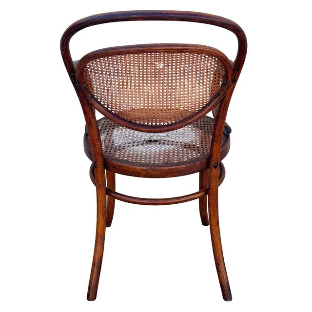 Late Victorian Bent Oak & Cane Nr. 8256 Armchair Attributed to DLG Thonet For Sale In Los Angeles - Image 6 of 8