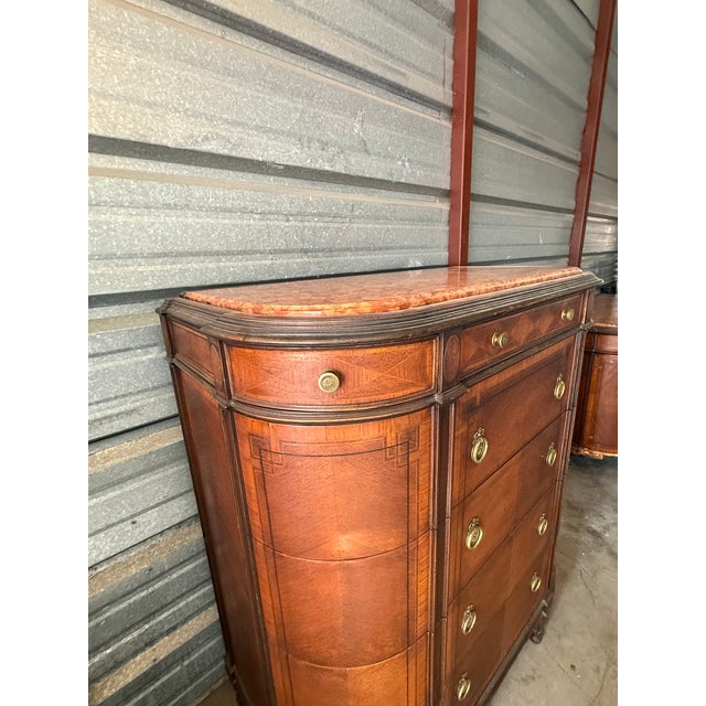 Burnt Umber Late 19th Century French Belle Époque Louis XV Revival Bombe Commode For Sale - Image 8 of 11