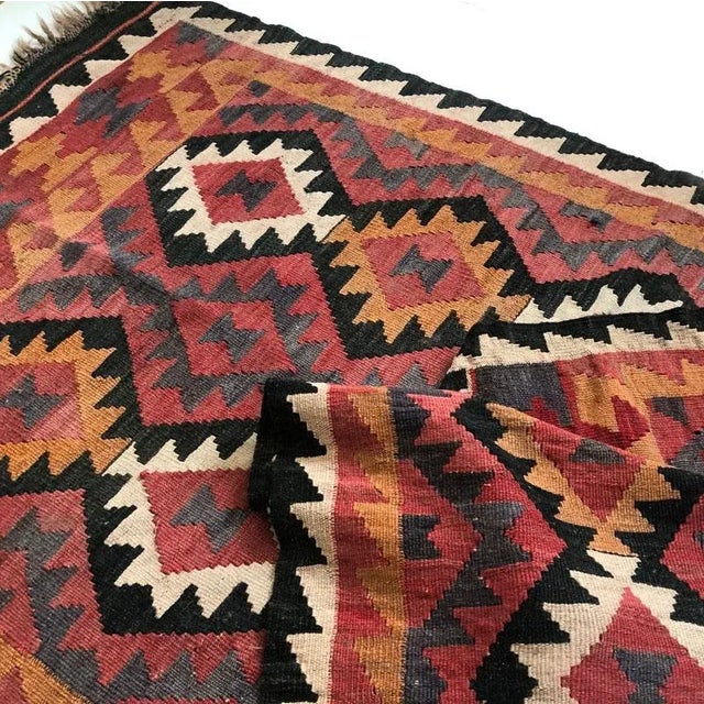 1960s Vintage Afghan Maimana Kilim Rug, 1960s For Sale - Image 5 of 12