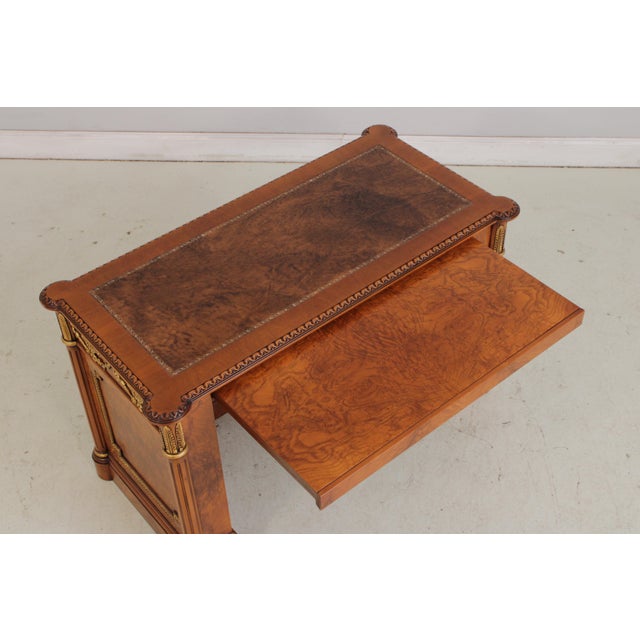 Francesco Molon Leather Top Office Writing Desk Computer Credenza For Sale In Philadelphia - Image 6 of 18