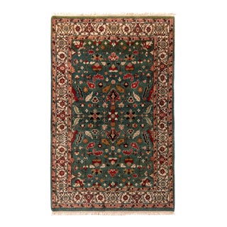 Contemporary Heriz Style Rug Green Red Gold Geometric Pattern by Rug & Kilim For Sale