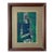 Mid Century Mixed Media Double Matte Harlequin Painting Signed Framed For Sale