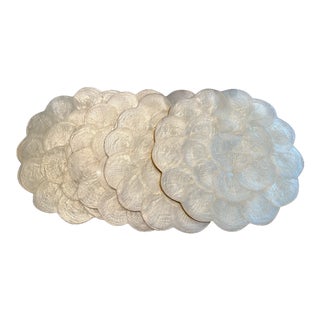 1960s Set of 6 Mid-Century Capiz Shell Placemats For Sale