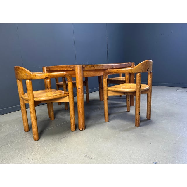 Wood Pine Wood Dining Table and Chairs from CJ Rosengaarden, 1970s, Set of 5 For Sale - Image 7 of 12
