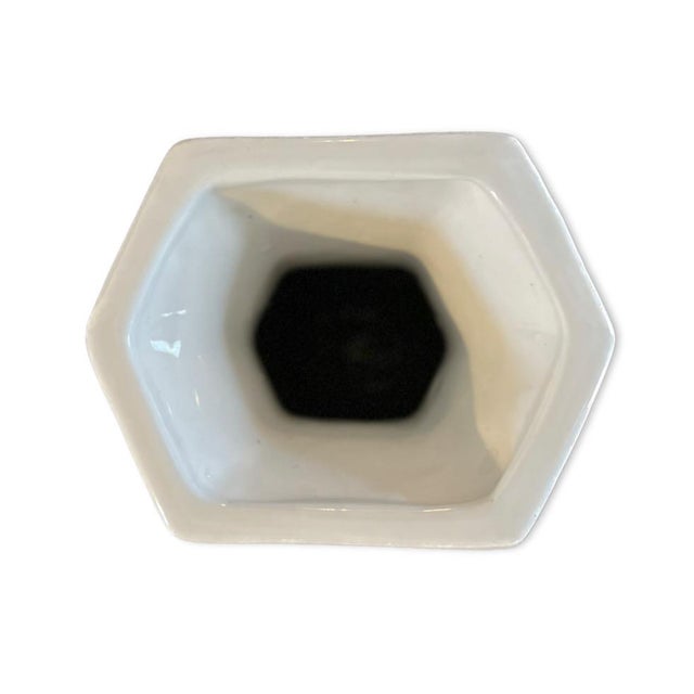 Large Hexagonal Yellow Baluster Vase by United Wilson, 1980s For Sale - Image 10 of 13