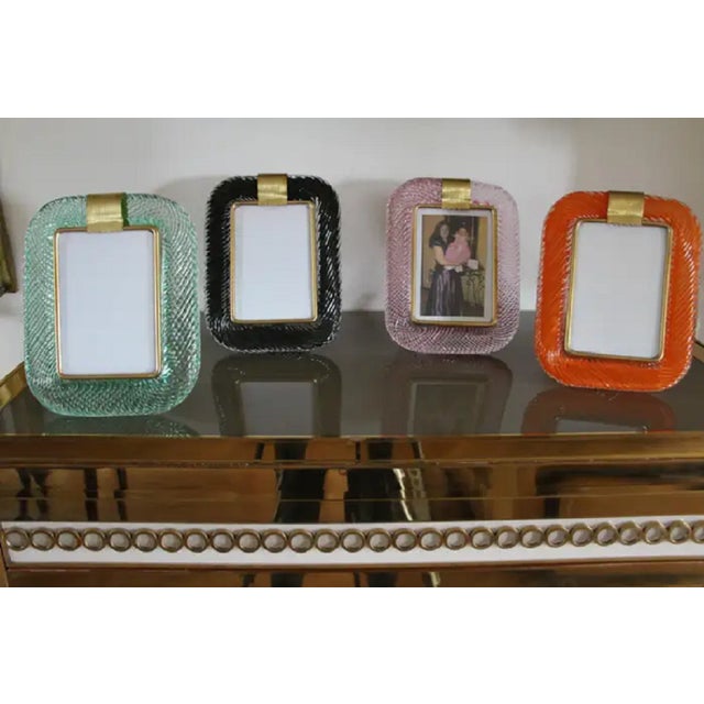 Pink Twisted Murano Glass and Brass Photo Frame from Barovier & Toso, 2000s For Sale - Image 17 of 18