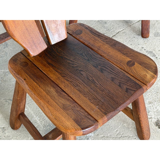 Mid-Century Modern Brutalist Oak Dining Chair, 1960s For Sale - Image 6 of 10