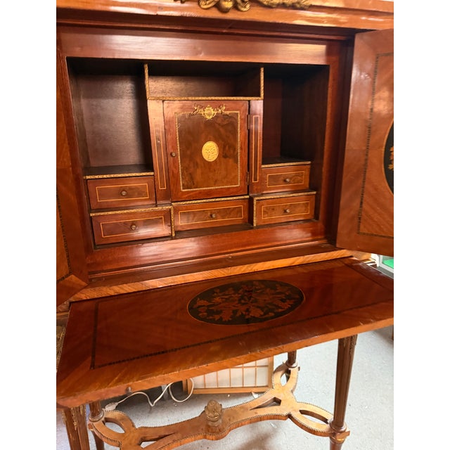 A Late 18th Century Dutch Mahogany and Floral Marquetry Cabinet on Stand, For Sale - Image 4 of 18
