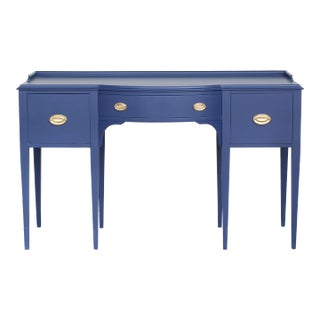Late 20th Century Vintage Federal Style Blue Sideboard For Sale