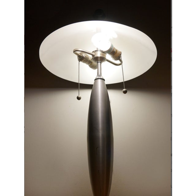 Laurel Lamp Company Vintage Laurel Lamp Co. Style Brushed Steel Domed Lamp For Sale - Image 4 of 13