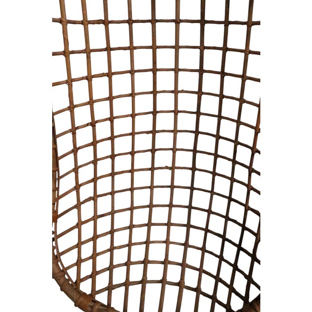 Vintage Hanging Bamboo Egg Chair Made in Hong Kong Circa 1970's For Sale - Image 11 of 15