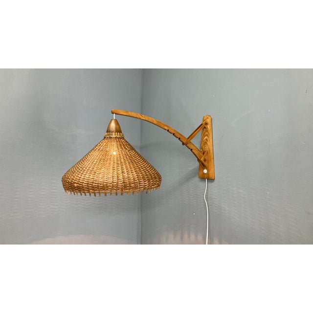Mid-Century Adjustable Wall Lamp attributed to Pokrok Zilina, 1962 For Sale - Image 4 of 15