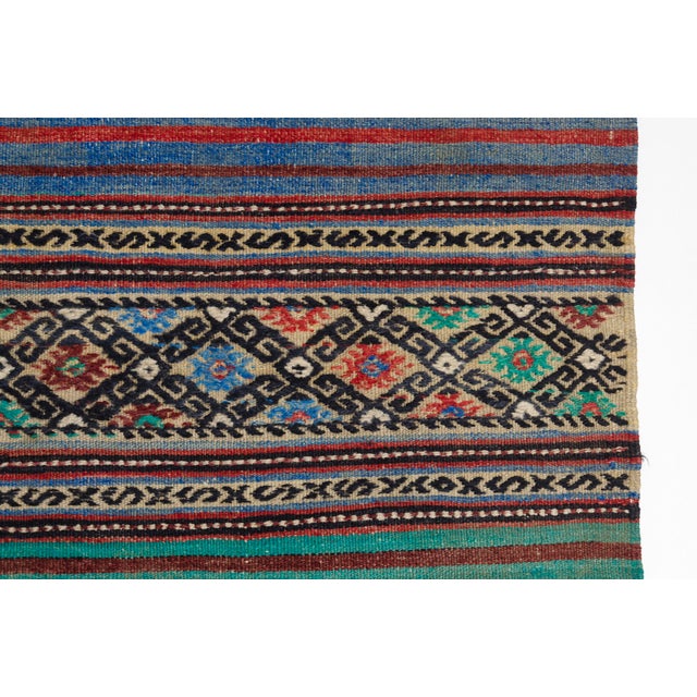 1950s Multicolored Geometric Flatweave Kilim For Sale - Image 9 of 10