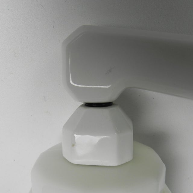 Art Deco Porcelain Wall Lamp with Opaline Shade, 1930s For Sale - Image 12 of 17