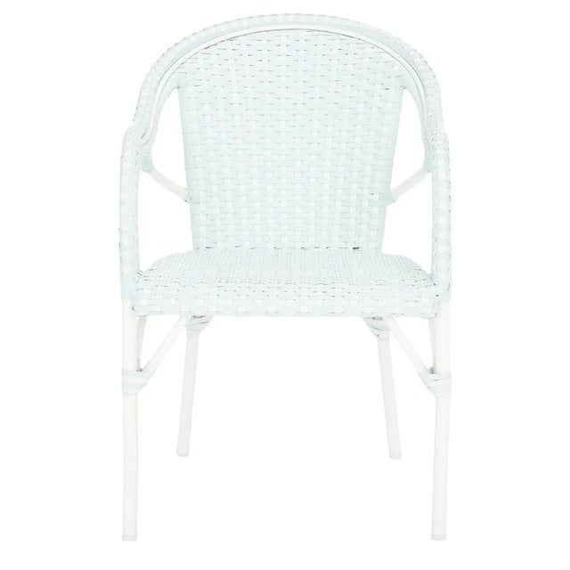 California Armchair, Set of 2 - Baby Blue/White For Sale - Image 4 of 10