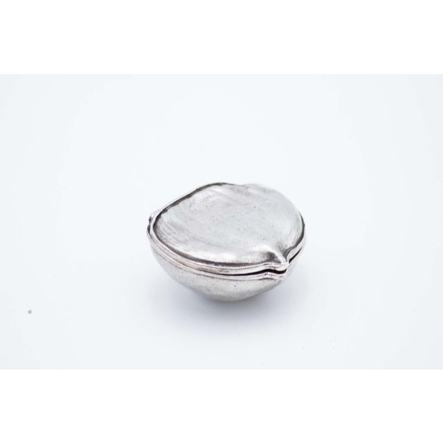 Chestnut-Shaped Silver Pill Box For Sale - Image 3 of 3