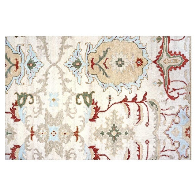 Afghan Sultanabad Masters Wool 8x9 Ivory, Light Blue & Rust Handmade Area Rug #9902705 For Sale In Houston - Image 6 of 9