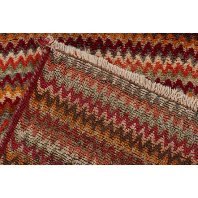 Textile 1950s Vintage Persian Tribal Rug in Polychromatic Chevron Patterns by Rug & Kilim For Sale - Image 7 of 7