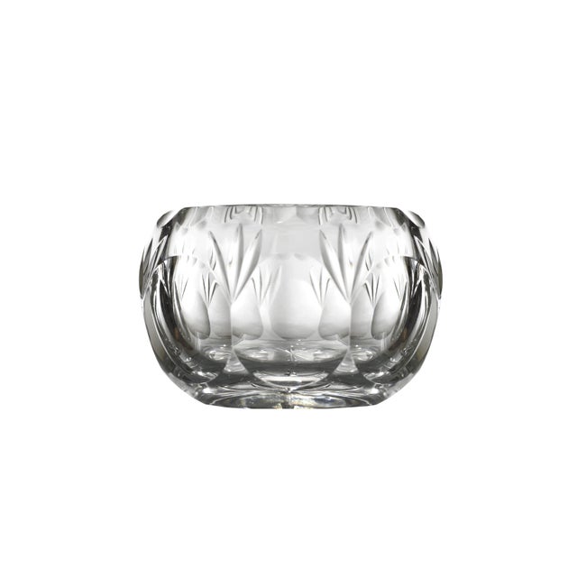 Lead Crystal Rose Bowl Votive Candle Holder Creamer Open Sugar Bowl ...