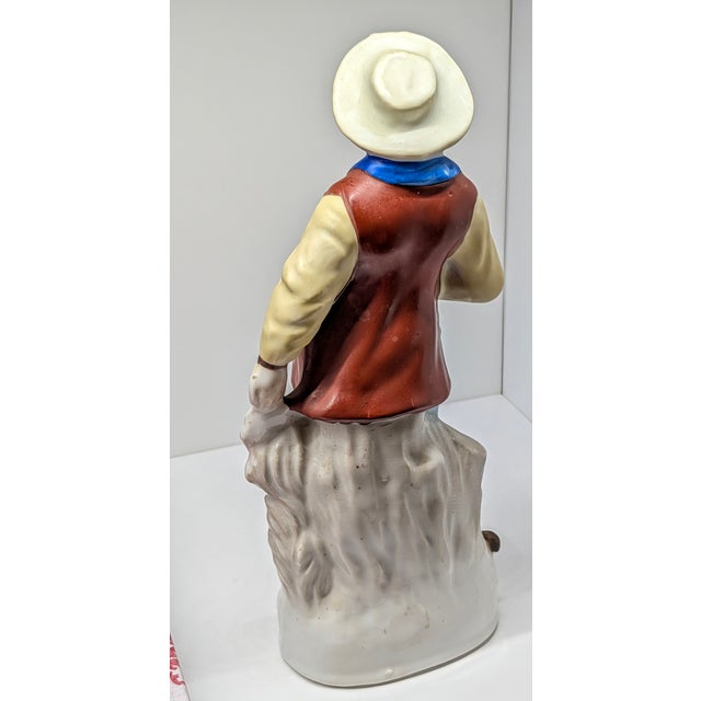 Ceramic Pair of “Made in Occupied Japan” Porcelain Staffordshire-Style Figurines, Circa 1945–1952 For Sale - Image 7 of 10