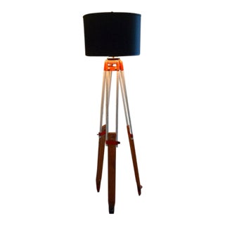Floor Lamp From Surveyor's Tripod, David White, Circa 1970s. Adjustable With 3-Way Bulb. Ships Free. For Sale