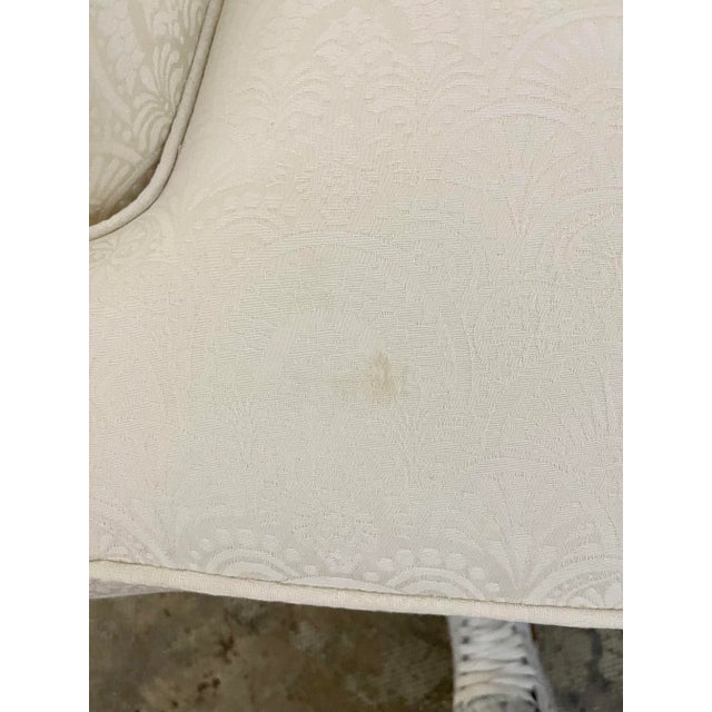 Mid 20th Century White on White Damask Swivel Rockers - Set of 2 For Sale - Image 10 of 10