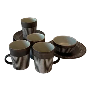 Vintage Amazonas Series Coffee Setting by Br Ceramic & Elinar Helleroe- 10 Pieces