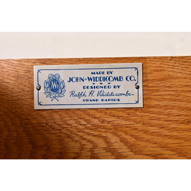 John Widdicomb French Provincial Louis XV Pink Lacquered Commode or Chest of Drawers, Newly Refinished For Sale - Image 9 of 15