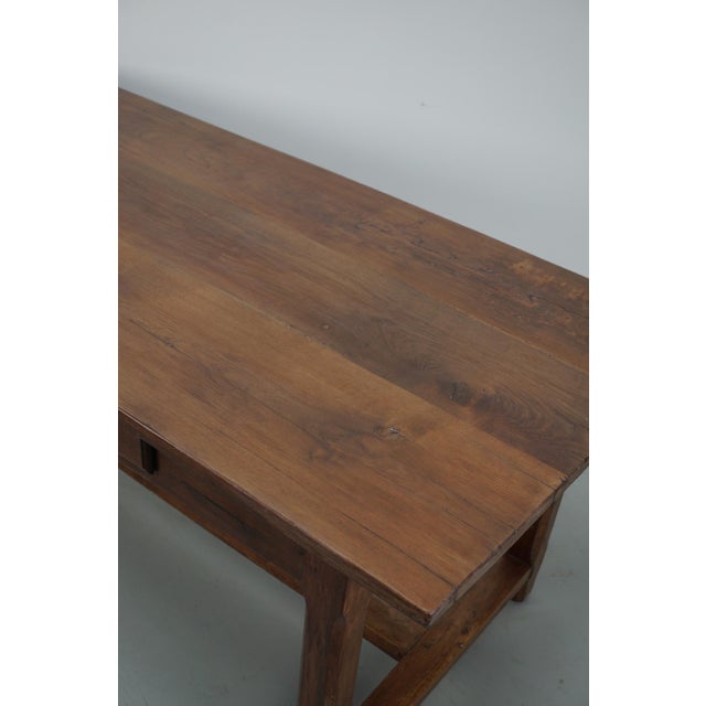 Early 20th Century French Rustic Oak & Elm Farmhouse Dining Table, 1890s For Sale - Image 18 of 18