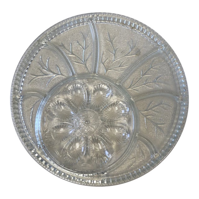 1970s Crystal Appetizer Plate For Sale