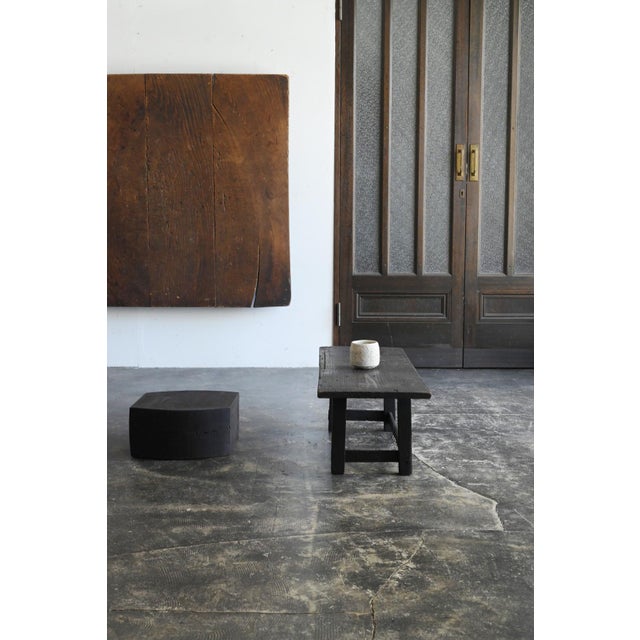 Japanese Antique Japanese Wooden Work Board / Wall-Mounted Object/ Wabi-Sabi Low Table For Sale - Image 3 of 18