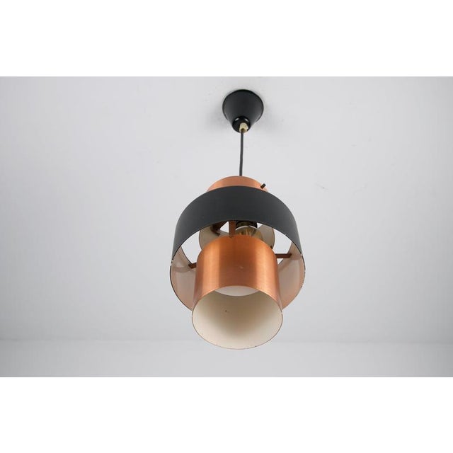 Copper and Black Pendant Lamp by Jo Hammerborg for Fog & Mørup, 1960s For Sale - Image 4 of 11