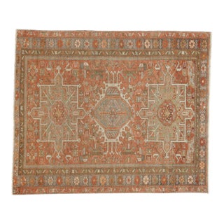 Vintage Distressed Karaja Square Rug - 3'5" x 4' For Sale