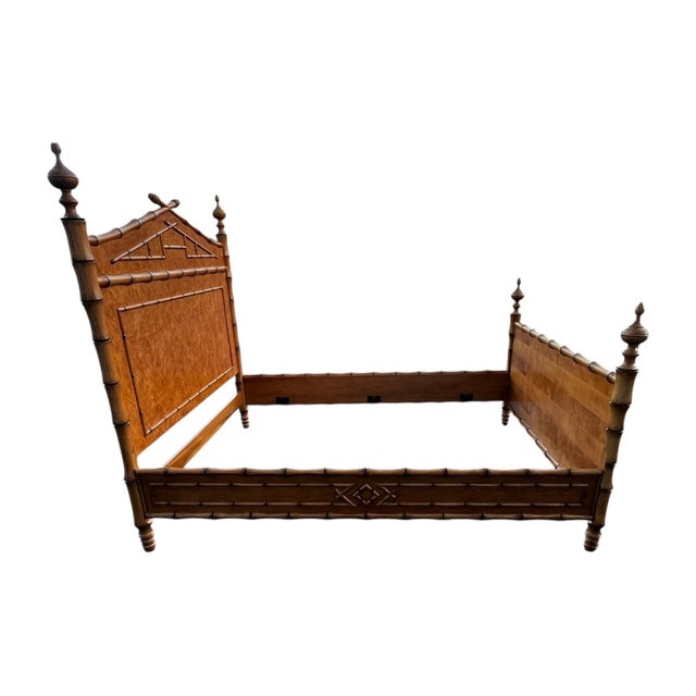 Late 20th Century Bernhardt British Colonial Style Queen Size Bed For Sale - Image 5 of 10