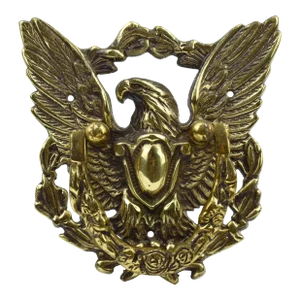 Mid 20th Century Gold Brass American Bald Eagle Design Door Knocker
