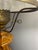 Wood Vintage Pair of Colonial Style Walnut & Brass Table Lamps With Milk Glass Shades For Sale - Image 7 of 8
