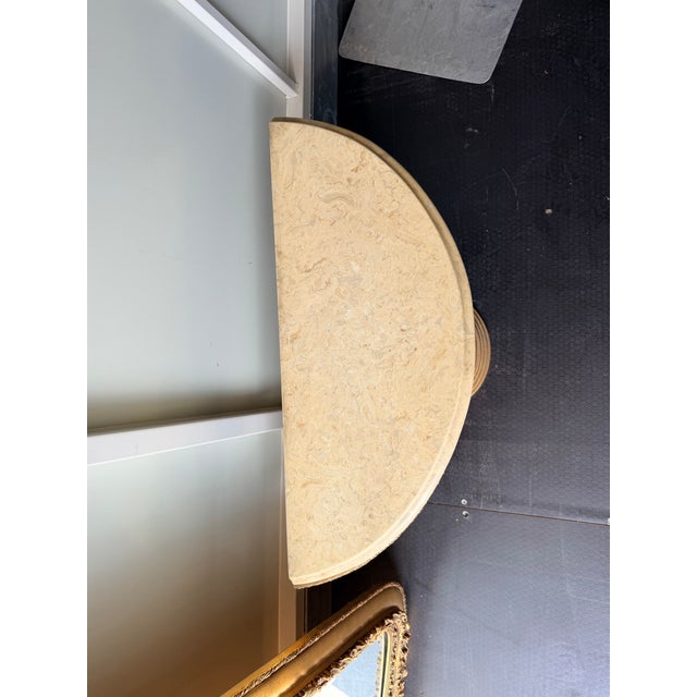 1960s Half Moon Console Marble Gold FlakeTable For Sale - Image 12 of 12