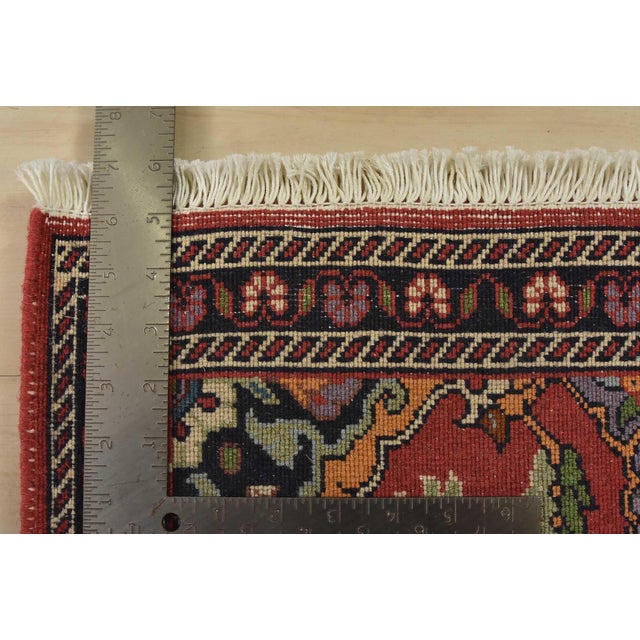 Fine Bidjar Rug 1’5” X 1’11” Red Wool Vintage Hand-Knotted Carpet For Sale - Image 4 of 4