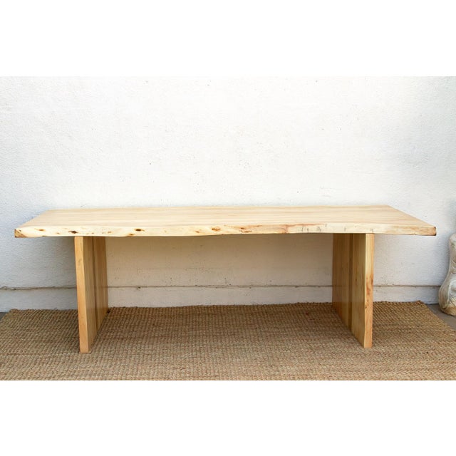 Sun-Bleached 96" Long Live Edge Table For Sale - Image 11 of 15