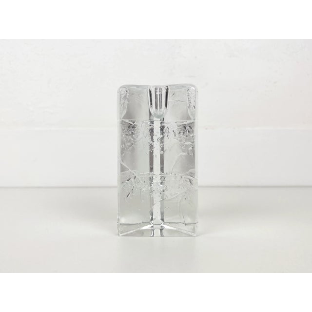 Vintage Scandinavian art glass triangular "Archipelago' candleholder by Timo Sarpaneva for Iittala. Designer: Timo...