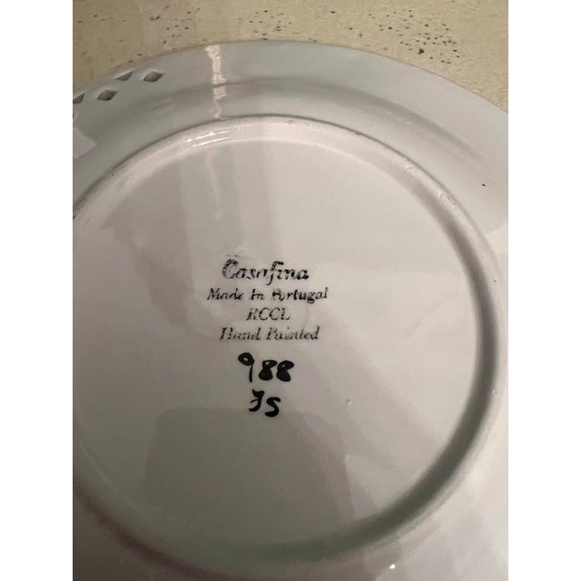 Traditional Casafina Handpainted Reticulated Majolica Dogwood Blossom Plates - Set of 3 For Sale - Image 3 of 9