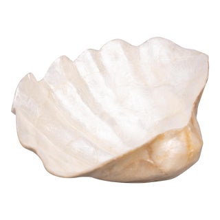 Vintage Capiz Clam Shell Bowl Centerpiece For Sale