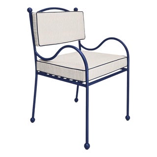 Panarea Armchair in Blue & White Upholstery by Ceraudo For Sale