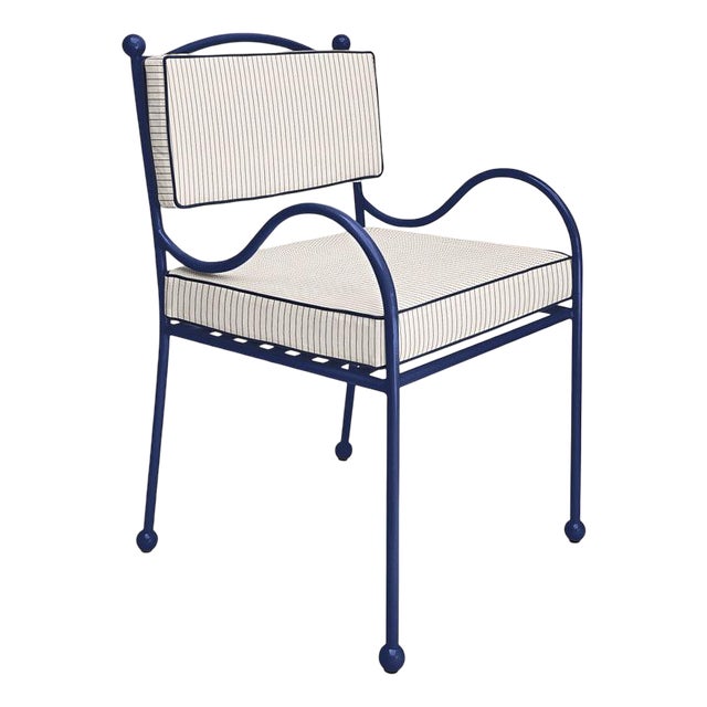 Panarea Armchair in Blue & White Upholstery by Ceraudo For Sale