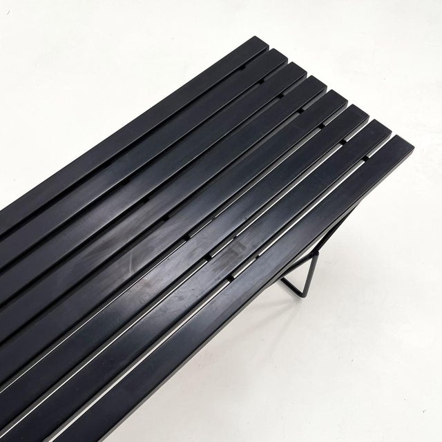 Black Slat Bench attributed to Harry Bertoia for Knoll International, 1960s For Sale - Image 8 of 12