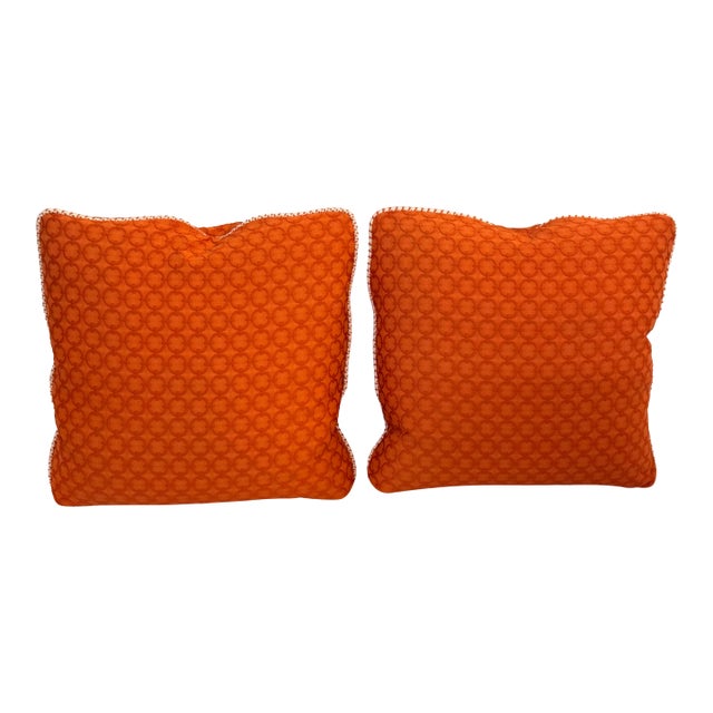 Bernhardt Patterned Feather Down Throw Pillows, Pair For Sale