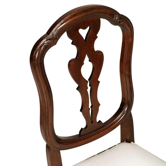 19th-Century Venetian Carved Walnut Chairs, Set of 6 For Sale - Image 6 of 8