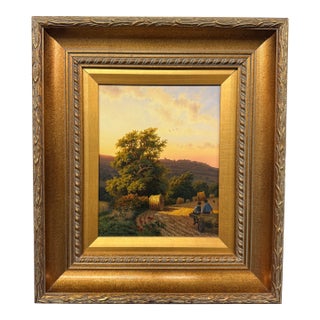 Daniel Van Der Putten "After the Harvest" Oil Painting, Signed For Sale