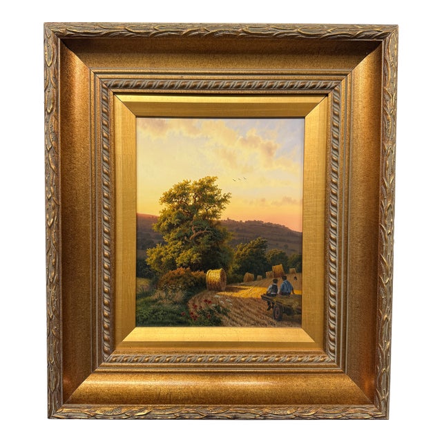 Daniel Van Der Putten "After the Harvest" Oil Painting, Signed For Sale