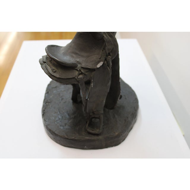 Figurative Composite Cowboy Figure W/Saddle, Michael Garman For Sale - Image 3 of 9